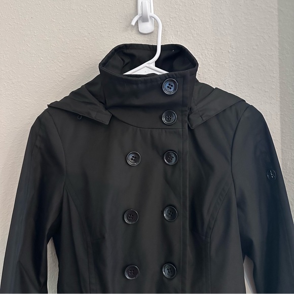 Calvin Klein Petite trench coat hooded double breasted skirted raincoat - Picture 6 of 16